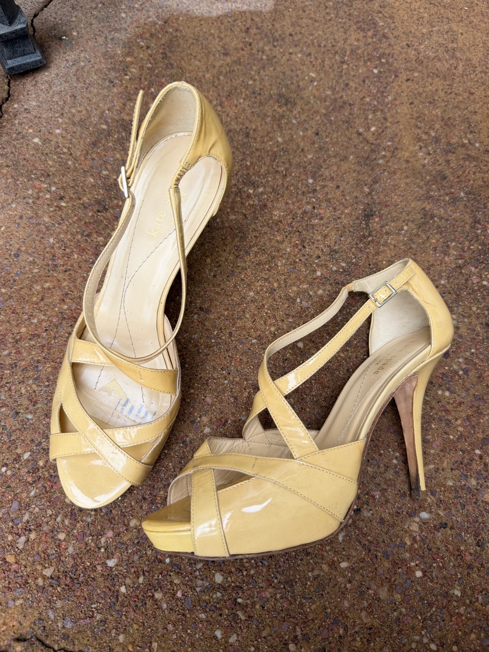Kate Spade New York Butter Yellow Strappy Heels size 8B